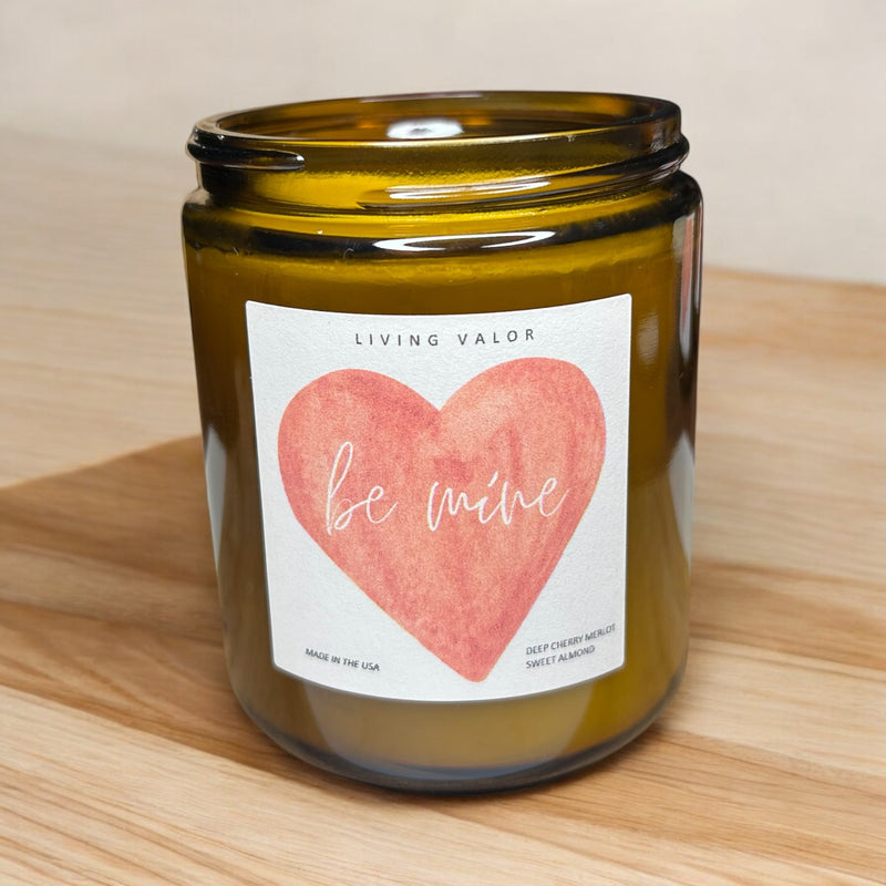 “Be Mine” Deep Cherry Merlot and Almond Soy Candle