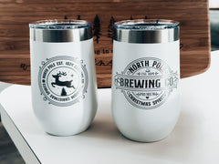 Reindeer North Pole Brewing Co. 16 oz Tumbler