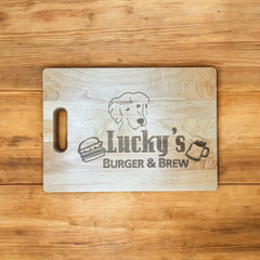 Custom Engraved Maple Cutting Board with Handle