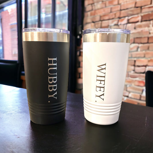 Hubby and Wifey 20 oz Tumbler (Set of 2)