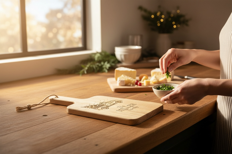 Vintage Christmas Truck Family Cutting Board