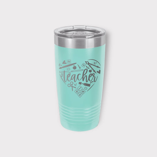 Teacher Heart 20 oz Tumbler